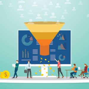 followers or users monetization team marketing strategy concept with modern flat style - vector illustration